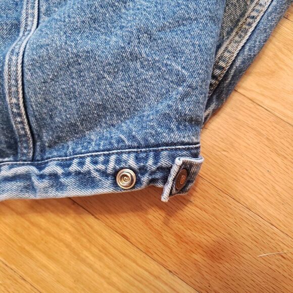 Levis VTG Mens Sherpa Lined Trucker Denim Jacket Size L Blue Chore Coat - Picture 9 of 11